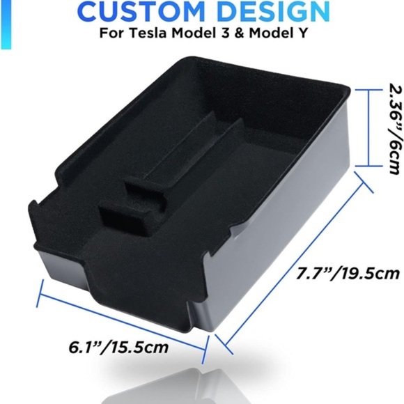 Tesla Model 3 Model Y Armrest Organizer Tray with Sunglasses and Coin Holder - Picture 3 of 12